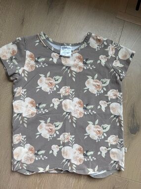 Floral Short Sleeve Tee - Taupe Floral 4/5T
